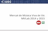 Mercat de Música Viva de Vic MVLab 2014 y 2015 - mmvv.cat · Medir y evaluar el impacto económico del MMVV-MVLab 2014 sobre la industria musical. ... Fase de análisis de resultados,