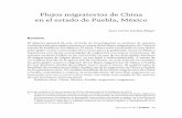 Flujos migratorios de China en el estado de Puebla, México · a Puebla contribuirá a mejorar el entendimiento de este flujo migratorio en ... otras ciudades que recibieron importantes
