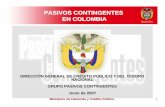 PASIVOS CONTINGENTES EN COLOMBIA - cepal.org · cree inaceptable el costo de abstenerse de intervenir. EJEMPLOS Crisis bancarias Desastres Naturales DEFINICI ÓN: ... Crear activo