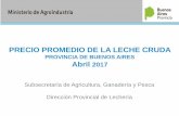 PRECIO PROMEDIO DE LA LECHE CRUDA - Agroindustria · precio promedio de la leche cruda provincia de buenos aires ... (miles x ml) 422 413 402 426 392 ... 45,31 51,80 56,48 59,14 61,87