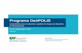 Programa GeoPOLIS 2017 ANIH 20jul17 v6 - acading.org.ve · presentes en todos los países y de instituciones clave como CAPRADE año 2002, CIIFEN, la EIRD ... Uso de aisladores sísmicos