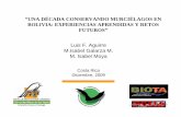 UNA DÉCADA CONSERVANDO MURCIÉLAGOS EN BOLIVIA ... Bolivia Aguirre_.pdf · en Bolivia y los lugares donde viven. CONSERVACIÓN. 1996 2003 2009 De 40 especies de mamíferos amenazados,