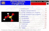Formulación QUÍMICA APLICADA. TEMA 2 Inorgánica Ingeniería ...ocw.bib.upct.es/pluginfile.php/8271/mod_resource/content/1/T02-N.pdf · Enlace químico y número de oxidación FORMULACIÓN