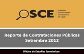 Reporte de Contrataciones Públicas Setiembre 2012portal.osce.gob.pe/osce/sites/default/files/Documentos/Publicacion... · 063-2007-CG , Ley N 27060, Ley N 27767, Ley N 28563, Ley