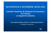 Sistemas Ecuaciones No Lineales en IQ MSA [Modo de ... · 30/10/2017 Matemática Superior Aplicada Dr. Alejandro S. M. Santa Cruz UTN - FRRo 21 Dificultades del Método de Newton
