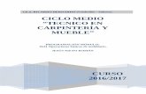 CICLO MEDIO “TECNICO EN CARPINTERÍA Y MUEBLE”iesricardobernardo.es/wp-content/uploads/2016/01... · 2016-11-14 · CICLO MEDIO “TECNICO EN CARPINTERÍA Y MUEBLE” 0541. Operaciones
