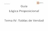 Lógica Proposicional Guía Lógica Proposicional Tema IV: Tablas de Verdadlidis.usbcali.edu.co/.../2016-1/grupo1/guiaslogica/TablasDeVerdad.pdf · Lógica Proposicional (3) Si p