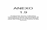 ANEXO 1 - fideicomisoriosonora.gob.mx y Proyectos/ANEXO 1.9... · DE JALES DE BUENA VISTA DEL COBRE Muestreo Análisis de laboratorio Resultados Valoración de la eficiencia de la
