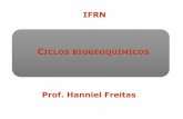 IFRN · Ciclo do fósforo • Constituinte dos ácidos nucléicos, das membranas celulares, dos sistemas de transferência de energia, dos ossos e dos dentes. • Mais simples que