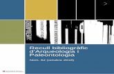 Recull bibliogràfic d’Arqueologia i Paleontologia · Redacció i edició. Núria Clua Garcia Servei d’Arqueologia i Paleontologia D.L.: B 24659-2015 ISSN 2462-3350 Els continguts