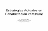 Estrategias actuales en Rehabilitación Vestibular · Compensación Vestibular Proceso a nivel del SNC, que lleva a la recuperación funcional • Fase aguda: rebalancear tono vestibular;