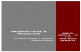 PROGRAMA ANUAL DE TRABAJO 2016 - hraei.nethraei.net/doc/2016/PAT_2016_HRAEI.pdf · El PAT 2016, integra a las áreas sustantivas y adjetivas de Dirección Médica, ... Para la elaboración