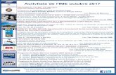 Activitats de l'IME octubre 2017 octubre 2017.pdf · Participació quinzenal de l’IME, els dilluns a partir de les 12.30 h (91.4 FM) 2 octubre: Miquel Àngel Limón, president del