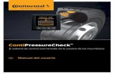 Conti PressureCheck - Continental Tires · inferiores a -20 °C (-4 °F) o superiores a 80 °C (176 °F) podría oca- sionar errores de visualización temporales en la pantalla. Tome