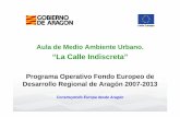 “La Calle Indiscreta” · Aula de Medio Ambiente Urbano. “La Calle Indiscreta” Programa Operativo Fondo Europeo de Desarrollo Regional de Aragón 2007-2013 Construyendo Europa