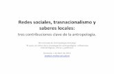 Redes sociales, trasnacionalismo y saberes localespagines.uab.cat/joseluismolina/sites/pagines.uab.cat... · 2011-05-26 · Localidades de residencia de contactos activos de personas