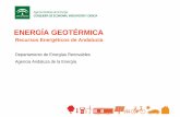 recursos geotérmicos de Andalucía · de calor por debajo de la superficie sólida de la Tierra, ya sea en rocas, ... roca mediante sistema vertical Esquema de bomba de calor ...