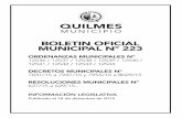 BOLETIN OFICIAL MUNICIPAL Nº 223 - Quilmes Municipioquilmes.gov.ar/pdf/boletines/boletin-223.pdf · Boletín Oficial Municipal, 18 de diciembre de 2015 4 INTENDENTE DECRETO Nº 7948/2015