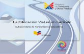 La Educación Vial en el currículo · BLOQUES CURRICULARES de las áreas: Destrezas con criterio de desempeño para cada subnivel/ nivel (son los contenidos básicos del currículo)