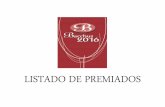 LISTADO DE PREMIADOS - Cooperativas Agro-alimentarias · adega cooperativa regional de monÇao crl deu la deu escolha 2014 vinho verde (portugal) viÑazagros s.l. zagros cr 2013 vino