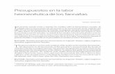Presupuestos en la labor hermenéutica de los Tannaítas · divided in three levels: macro, meso, and micro hermeneutical. The review allows to have a glimpse of the presuppositions