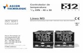 Línea M3 temperatura - ascontecnologic.com · B Para termoresistencia Pt100 • Si el sistema empleado es de 3 hilos, utilizarlos siempre del la misma sección (1mm 2 min.) (línea