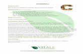 FT Vitamina C - vitaleproductos.com · VITAMINA C Presentación Bote de 90 comprimidos de 1.000 mg. Cápsula vegetal de celulosa. Composición (por comprimido) - 60 mg. de vitamina