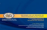 INFORME DE LA MISIÓN DE OBSERVACIÓN ELECTORAL ... - … · USA. MOE/OEA República del Ecuador 2013. ELECCIONES GENERALES CELEBRADAS EN LA REPÚBLICA DEL ECUADOR. INFORME DE LA