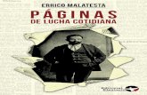 PÁGINAS DE LUCHA COTIDIANA - Fondation Besnard · Malatesta, Enrique Páginas de lucha cotidiana – 1a ed. – Santiago de Chile: Editorial Eleuterio 2015. 182 pp.; 21x14 cms. ISBN