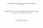 PROTOCOLO DE COMUNICACION CAN´ - aadeca.org · El comienzo del protocolo CAN (CONTROLLER AREA NETWORK) XX Congreso Argentino de Control Automatico (AADECA 2006) PROTOCOLO CAN 2´