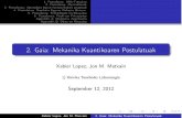 2. Gaia: Mekanika Kuantikoaren Postulatuak - ehu.eus · Gaia: Mekanika Kuantikoaren Postulatuak Xabier Lopez, Jon M. Matxain 1) Kimika Teorikoko Laborategia September 12, 2012 ...