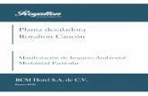 Planta desaladora Royalton Cancúnconsultaspublicas.semarnat.gob.mx/expediente//qroo/estudios/2018/... · Hotel, S.A. de C.V., ... ZN16Q se presentan a continuación. Manifestación