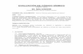 Seismic Code Evaluation Form - El Salvadorcasalco.org.sv/archivos/Reglamento de emergencia de diseño... · 2.1 Zonificación sísmica (Calidad de Datos). ... Se considerará que