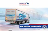 Por Delante. Innovación. · S.CS GENIOS Opcional: Schmitz Cargobull Eco Tail. Preparado para el nuevo reglamento UR sobre longitudes de vehículo ampliadas. La parte trasera aerodinámica