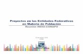 Proyectos en las Entidades Federativas en Materia de Población · Proyectos en las Entidades Federativas en Materia de Población Reunión INEGI-CONAPO 23 de marzo, 2018 CDMX.