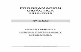 PROGRAMACIÓN DIDÁCTICA 2018-2019 4º ESOiesorospeda.es/pga/pga/programaciones/lengua/lengua4eso.pdf · educativa, LOMCE (BOE 10.12.2013) Real Decreto 1105/2014, de 26 de diciembre,