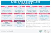 CALENDARIO DE FERIADOS ECUADOR 2019 - turismo.gob.ec · CALENDARIO DE FERIADOS ECUADOR 2019 ENERO Año Nuevo (01 de Enero) Sábado 29, domingo 30, lunes 31 de diciembre de 2018 y
