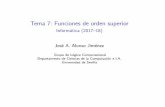 Tema 7: Funciones de orden superior - Informática (2017 18)jalonso/cursos/i1m-17/temas/tema-7.pdf · Bibliografía Bibliografía 1.R.Bird.Introducción a la programación funcional
