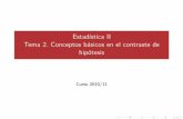 Estadística II Tema 2. Conceptos básicos en el contraste ...halweb.uc3m.es/esp/Personal/personas/aarribas/esp/docs/estII/tema2.pdf · Tema 2. Conceptos b asicos en el contraste