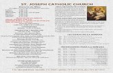 ST. JOSEPH CATHOLIC CHURCH - stjv.org · litúrgicas y dirigirá ensayos para coros de diversas edades. Él / ella debe tocar el piano y ser capaz de guiar a otros músicos en un