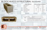 BLOCK HUECO ESTRUCTURAL 15x20x40 - Estrublockestrublock.com.mx/wp-content/uploads/2015/05/BHE-15.pdf · BLOCK HUECO ESTRUCTURAL 15x20x40 DATOS TÉCNICOS 60kg/cm2 40kg/cm2 UNIDAD 15