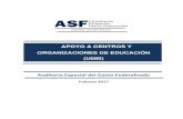 DAPOYO A CENTROS Y ORGANIZACIONES DE EDUCACIÓN (U080) · CAPÍTULO I Antecedentes El programa U080 surge de la necesidad de contar con recursos presupuestales suficientes para mejorar