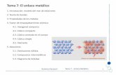 Tema 7: El enlace metálicomota/QGI-Tema7_EnlaceIII_Enlace_metalico.pdf · ya que la nube de electrones acompaña a los núcleos en su movimiento. iii) El brillo metálico se explica