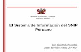 El Sistema de Información del SNIP Peruano - mef.gob.pe · En lo últimos años se ha incrementado la inversión pública y privada. Asimismo, el Perú es uno de los países de la
