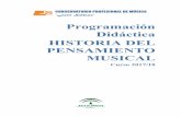 Programación Didáctica HISTORIA DEL PENSAMIENTO MUSICALconservatoriodebaza.com/wp-content/uploads/2018/05/PD-PENSAMIENTO-17... · Historia del Pensamiento Musical tiene como objetivos