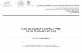 PLAN DE MEJORA CONTINUA (PMC) CICLO ESCOLAR 2017-2018cobaqroo.edu.mx/Varios/PUBLICACION PMC 2017-2018/RIO HONDO PMC 2017... · Plan Nacional de Desarrollo 2013-2018 (DOF 29/08/2012)