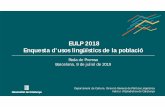 EULP 2018 Enquesta d’usos lingüístics de la població · Població per edat i lloc de naixement. Catalunya 2018 La majoria de la població de 65 anys i més és nascuda fora de
