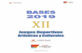 - 1 - BASES XII JDAC 2019 · 2019-09-24 · - 5 - BASES XII JDAC 2019 14. Los equipos deberán presentarse correctamente uniformados al momento de inscribir a sus deportistas y conforme