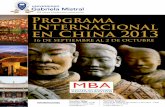 Programa - ugm.clMBA · Universidad Gabriela Mistral Beijing – Tianjin - Xi´an - Shanghai – Yiwu ... Luego se recorrerá el tradicional Mercado de la Seda un moderno centro comercial