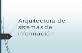 Arquitectura de sistemas de información · 2016-06-23 · Arquitectura software Servidor / Cliente Un servidor es un proceso ejecutándose en un ordenador en red que acepta peticiones
